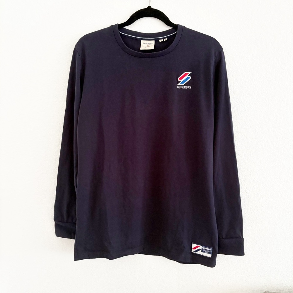 SUPERDRY Sportstyle Essential Long Sleeve Top Deep Navy Mens Size M